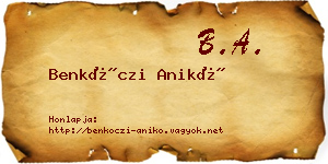 Benkóczi Anikó névjegykártya