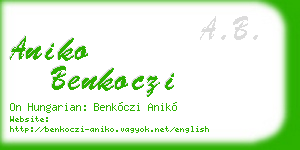 aniko benkoczi business card